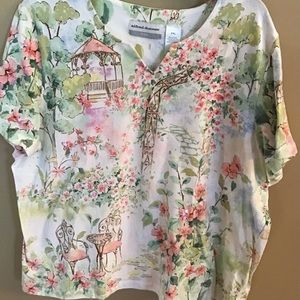 Alfred Dunner PXL short sleeved scenic top